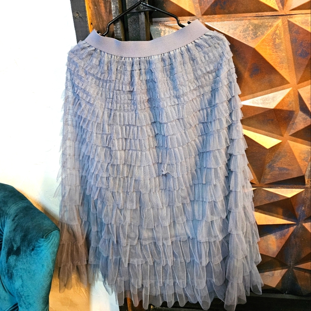 Women's Maxi Skirt, Gray/Blue